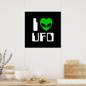 I Alien Heart UFO Poster (Keuken)