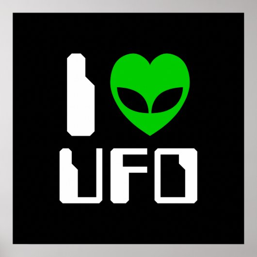 I Alien Heart UFO Poster (Voorkant)