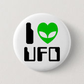 I Alien Heart UFO Ronde Button 5,7 Cm (Voorkant)