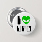 I Alien Heart UFO Ronde Button 5,7 Cm (Voorkant /achterkant)