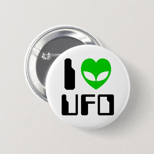 I Alien Heart UFO Ronde Button 5,7 Cm (Voorkant /achterkant)