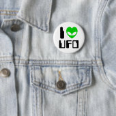 I Alien Heart UFO Ronde Button 5,7 Cm (In situ)