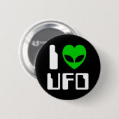 I Alien Heart UFO Ronde Button 5,7 Cm (Voorkant /achterkant)