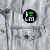 I Alien Heart UFO Ronde Button 5,7 Cm (In situ)