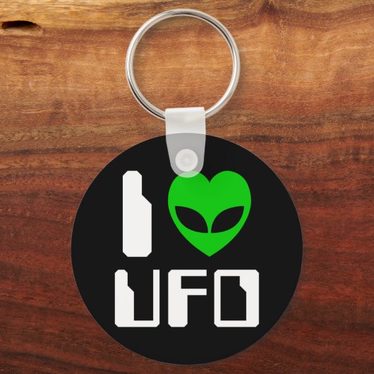 I Alien Heart UFO Sleutelhanger (Voorkant)