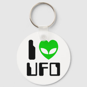 I Alien Heart UFO Sleutelhanger