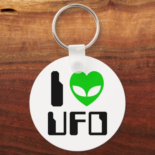 I Alien Heart UFO Sleutelhanger (Voorkant)