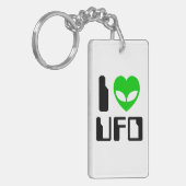 I Alien Heart UFO Sleutelhanger (Voorkant Links)