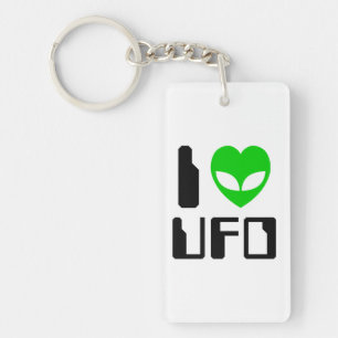 I Alien Heart UFO Sleutelhanger