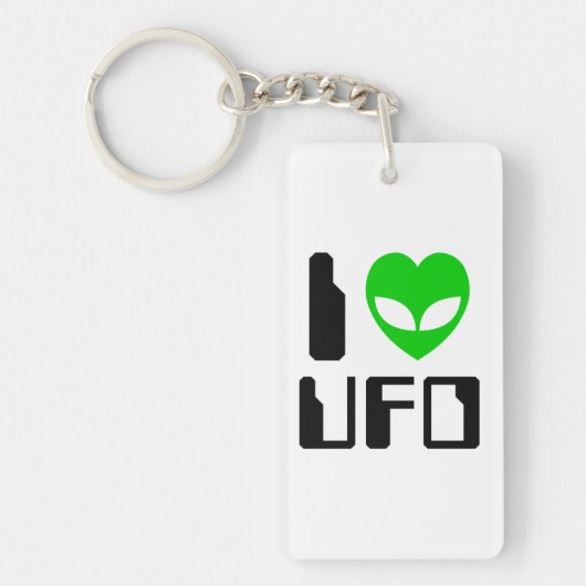 I Alien Heart UFO Sleutelhanger (Voorkant)