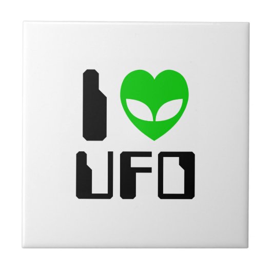 I Alien Heart UFO Tegeltje (Voorkant)