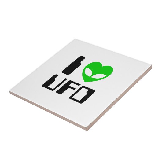 I Alien Heart UFO Tegeltje (Zijkant)