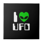 I Alien Heart UFO Tegeltje (Voorkant)