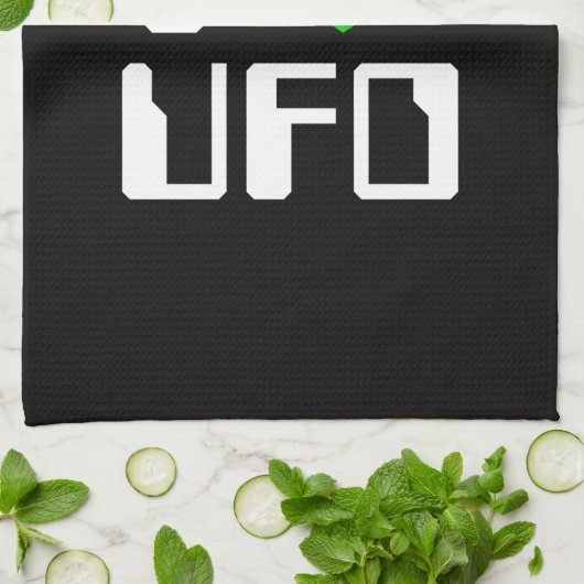 I Alien Heart UFO Theedoek (Gevouwen)