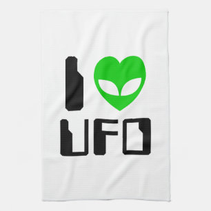 I Alien Heart UFO Theedoek
