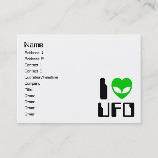 I Alien Heart UFO Visitekaartje (Voorkant)