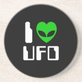 I Alien Heart UFO Zandsteen Onderzetter (Voorkant)