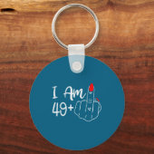 I Am 49 Plus 1 Middle Finger Funny 50th Birthday W Sleutelhanger (Voorkant)