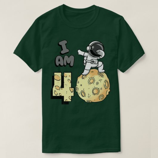 I am 4 Space Astronaut Kid Moon Walker 4th Birthda T-shirt (Design voorkant)