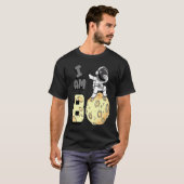 I am 8 Space Astronaut Kid Moon Walker 8th Birthda T-shirt (Voorkant volledig)
