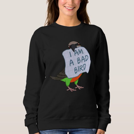 I Am A Bad Bird I Funny Red-bellied Parrot Trui (Voorkant)