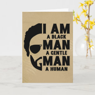I Am A Black Man Afro Beard Gold Father's Day Kaart