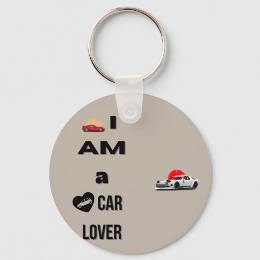 I Am a Car Lover Sleutelhanger (Voorkant)