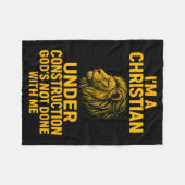 I Am A Christian Under Construction Gods Not Done Fleece Deken (Voorkant (Horizontaal))