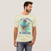 I Am A Conduit For Nonsense Funny Cowboy Raccoon T-shirt (Voorkant volledig)
