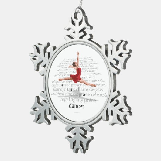 I Am A Dancer Tin Sneeuwvlok Ornament (Rechts)