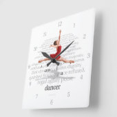 I Am A Dancer Vierkante Klok (Hoek)