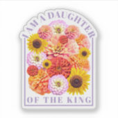 I Am a Daughter of the King Floral Vinyl Christian Sticker (Voorkant)