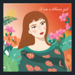 I am a flower girl Foto Afdruk<br><div class="desc">Add a touch of warmth and floral charm to your space with this beautiful “Flower Girl” aesthetic poster. The illustration features a stylish girl surrounded by vibrant botanical flowers and lush greenery, creating a soft boho-inspired atmosphere. With warm sunset tones and a modern minimalist illustration style, this artwork is perfect...</div>
