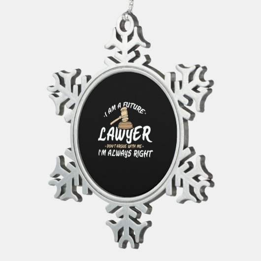 I Am A Future Lawyer Tin Sneeuwvlok Ornament (Rechts)
