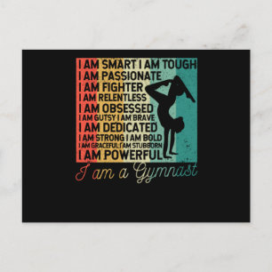 I am a gymnast Funny gymnastics coach Briefkaart