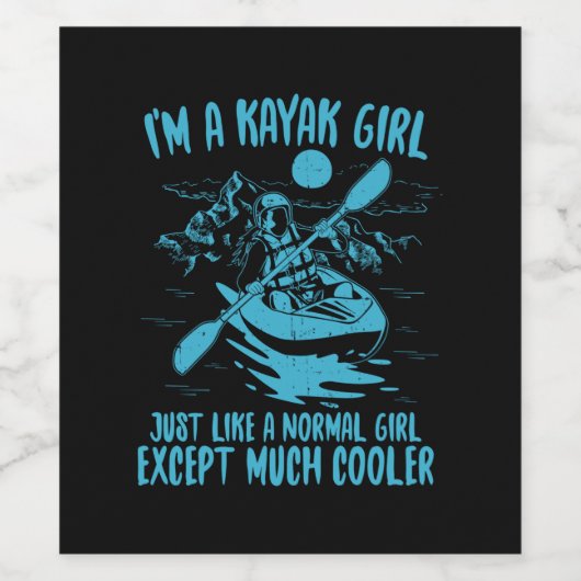 I Am A Kayak Girl Wijn Etiket (Enkel label)