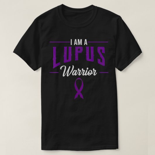 I Am A Lupus Warrior Purple Awareness Ribbon Butte T-shirt (Design voorkant)