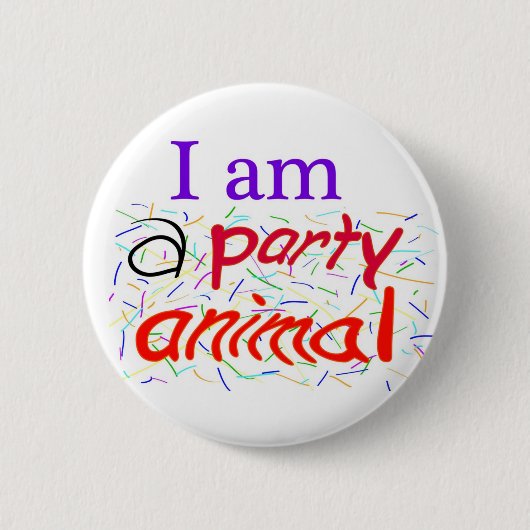 I-am-a-Party-Animal Ronde Button 5,7 Cm (Voorkant)