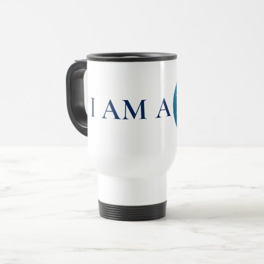 I AM A PRO | Bold Minimalist Blue Circle Mug Reisbeker (Voorkant links)