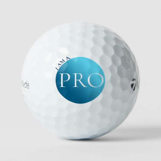  I AM A PRO - Custom Blue Golf Ball Golfballen (Voorkant)