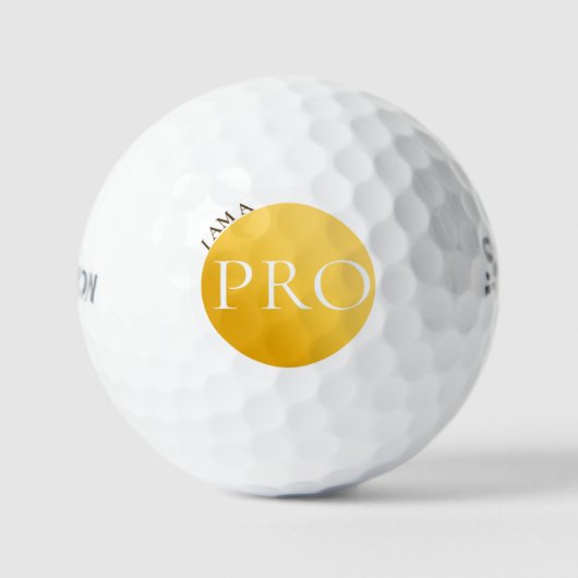 I AM A PRO | Custom Golden Golf Ball Golfballen (Voorkant)