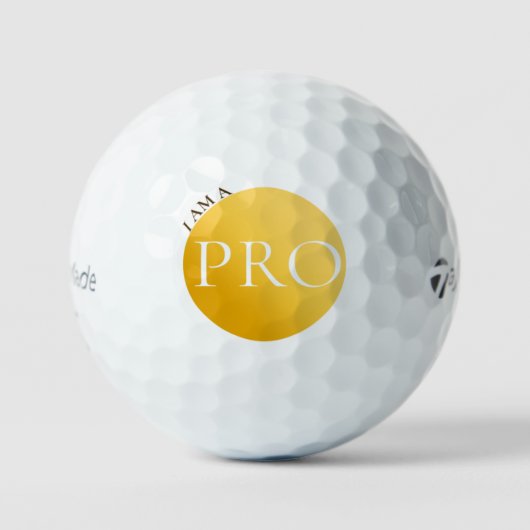 I AM A PRO | Custom Golden Golf Ball  Golfballen (Voorkant)