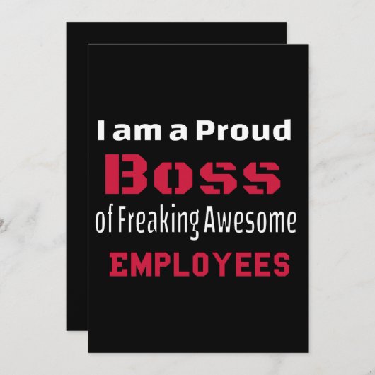 I am a Proud Boss of Freaking Awesome Employees Aankondiging (Voorkant / Achterkant)