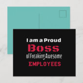 I am a Proud Boss of Freaking Awesome Employees Aankondigingskaart (Voorkant / Achterkant)