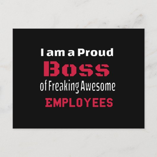I am a Proud Boss of Freaking Awesome Employees Aankondigingskaart (Voorkant)