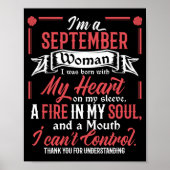 I Am A September Woman Libra Virgo Birthday Funny Poster (Voorkant)