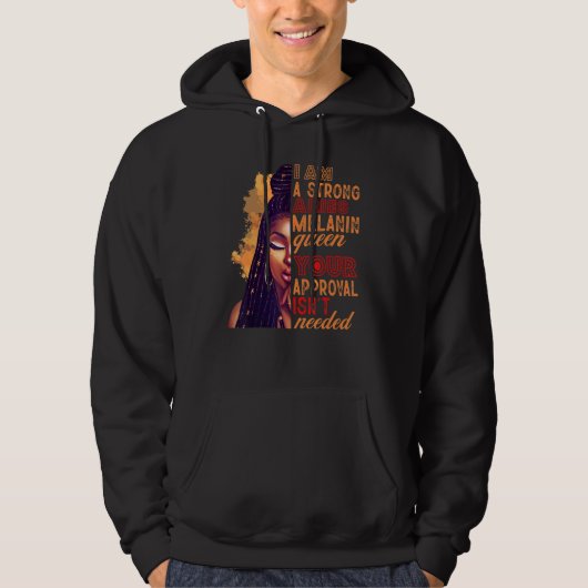 I am A Strong Aries Melanin Queen Zodiac Black Wom Hoodie (Voorkant)