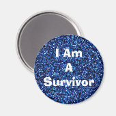 I Am a Survivor Affirm Blue MAgent Magneet (Voorkant / Achterkant)