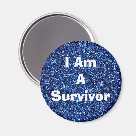 I Am a Survivor Affirm Blue MAgent Magneet (Voorkant / Achterkant)