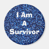 I Am a Survivor Affirm Blue MAgent Magneet (Voorkant)